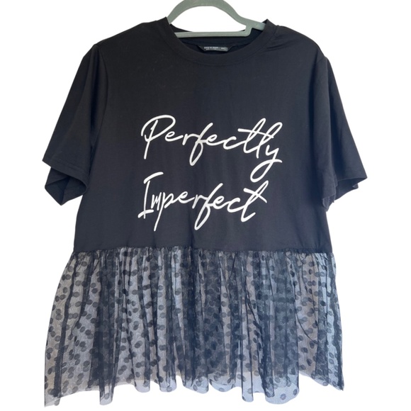 SHEIN Tops - Plus size SHEIN baby doll t-shirt blouse with mesh bottom